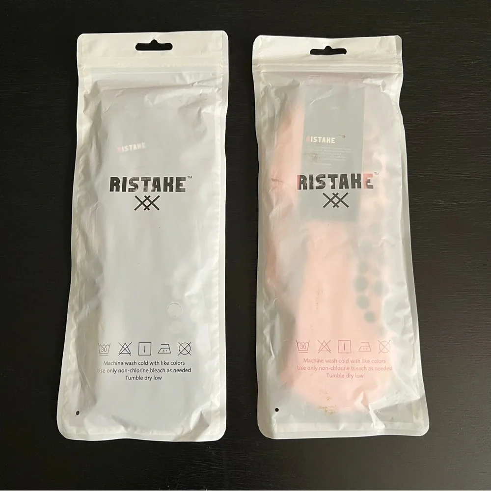 Set of 2 Non Slip Grip Socks Black and Pink Pilates Yoga Barre Ballet Style New